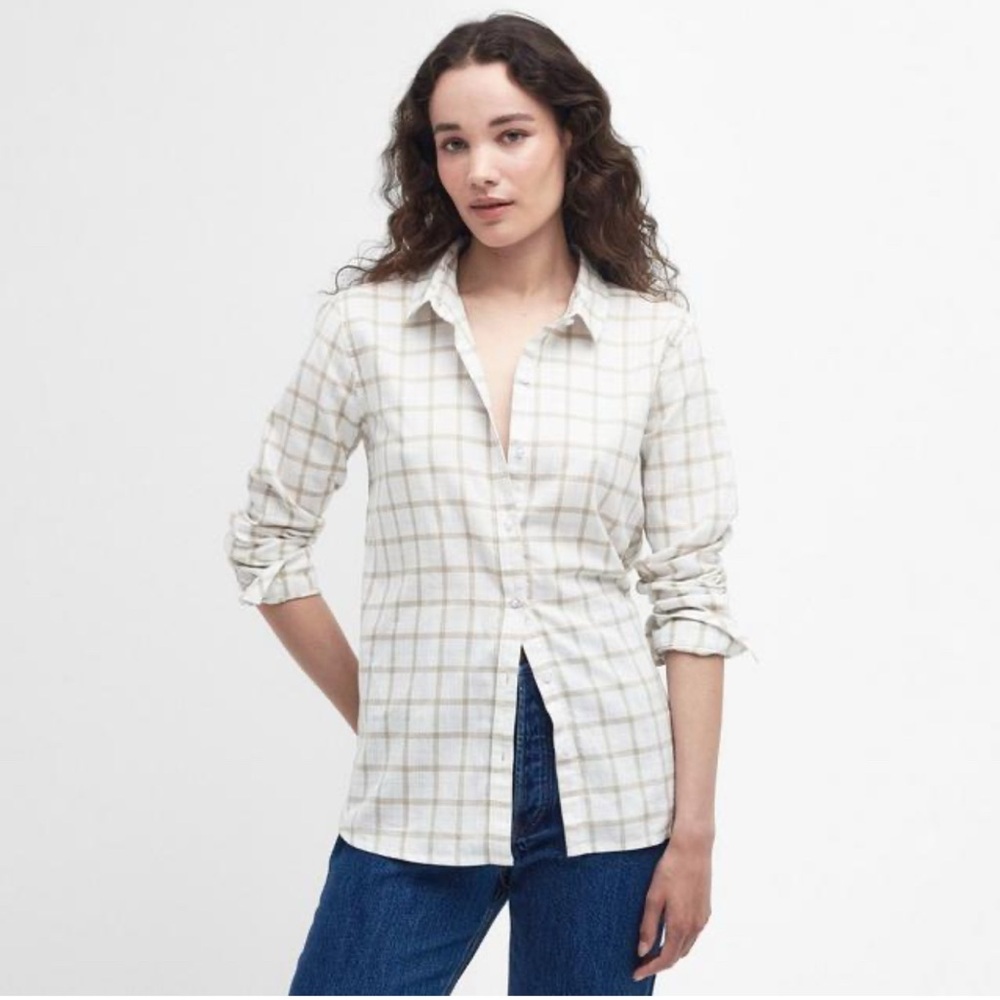 Richard‎ Malcom Elegant White Plaid Button-Down Shirt